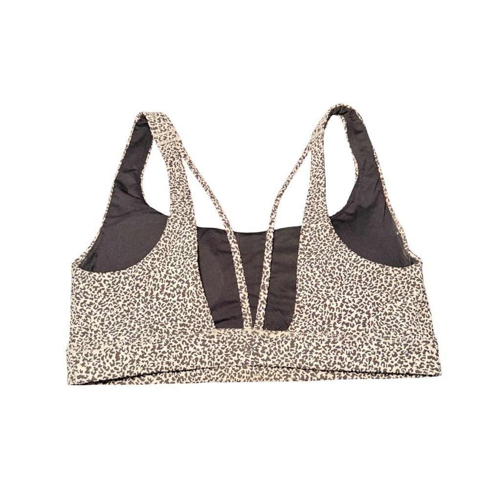 Athleta White and Black Speckled Scoop-Neck Sports Bra - Picture 3 of 8